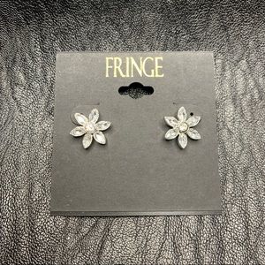 FRINGE Rhinestone Flower Earrings